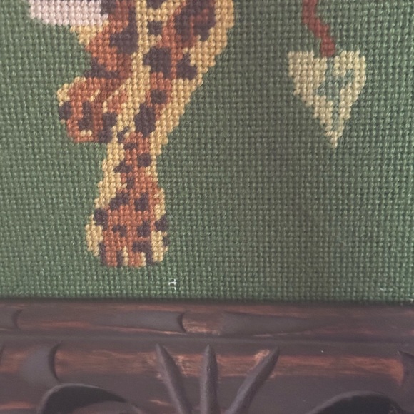 Vintage Stalking Jaguar Needlepoint Wall Art Hanging Framed - Picture 4 of 9